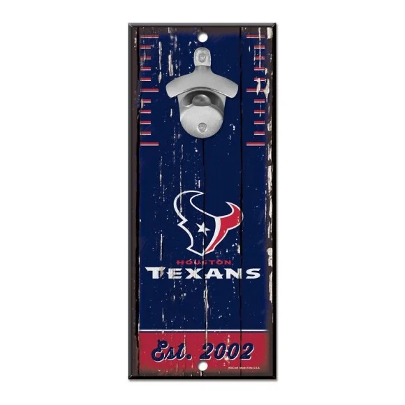 Houston Texans Bottle Opener Sign 5" x 11"