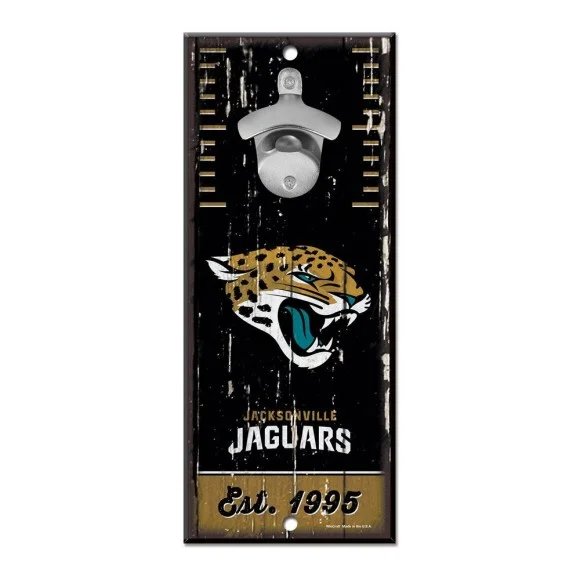 Jacksonville Jaguars Abridor de Botella Señal 5" x 11"