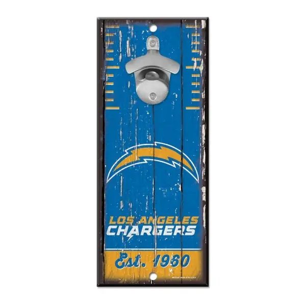 Panneau ouvre-bouteille des Chargers de Los Angeles 5" x 11"