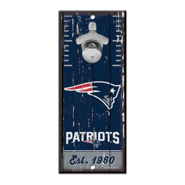 Abrebotellas con Letrero de los New England Patriots 5" x 11"
