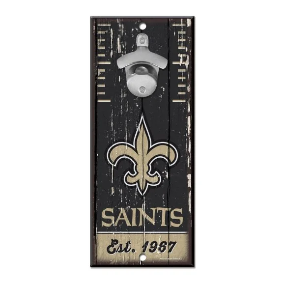 New Orleans Saints Bottle Opener Sign 5" x 11" (abrebotellas de los Santos de Nueva Orleans)