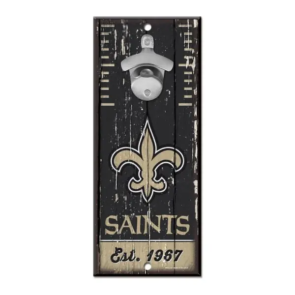 New Orleans Saints Bottle Opener Sign 5" x 11"