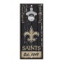 Letrero Abrelatas de Botellas de New Orleans Saints 5" x 11"