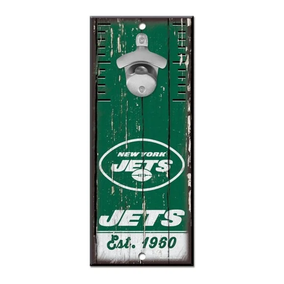 New York Jets Bottle Opener Sign 5" x 11"