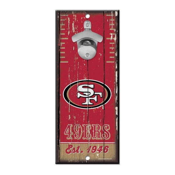 Panneau ouvre-bouteille des 49ers de San Francisco 5" x 11"