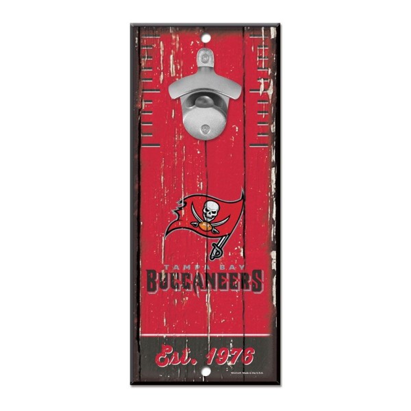 Tampa Bay Buccaneers Bottle Opener Sign 5" x 11"