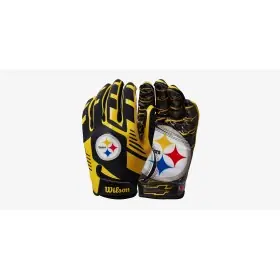 Wilson NFL Stretch Fit Ungdomsmottagare Handskar - Pittsburgh Steelers