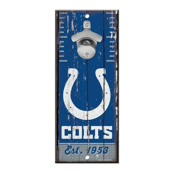 Indianapolis Colts Bottle Opener Sign 5" x 11"