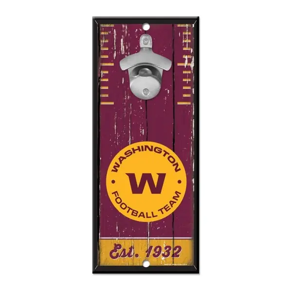 Letrero abrebotellas del Washington Football Team 5" x 11"