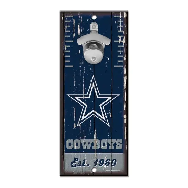 Letrero abrebotellas de los Dallas Cowboys 5" x 11"