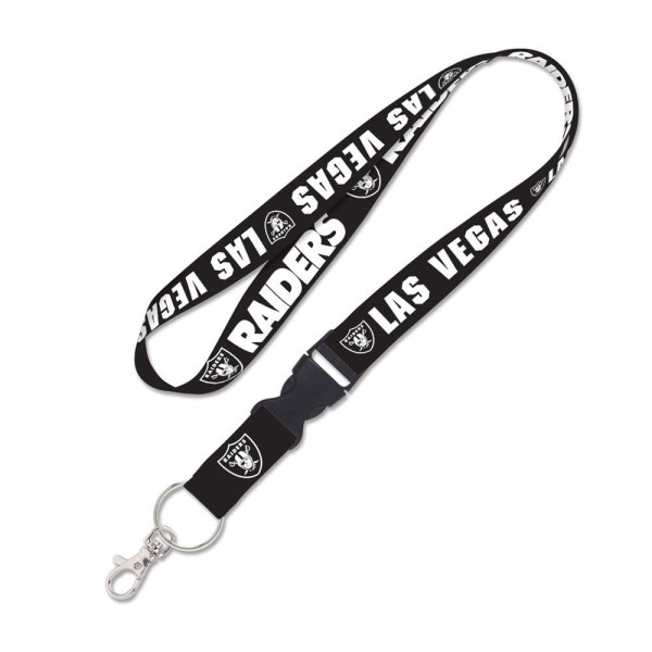 Las Vegas Raiders Blackout Lanyard med löstagbart spänne 1"