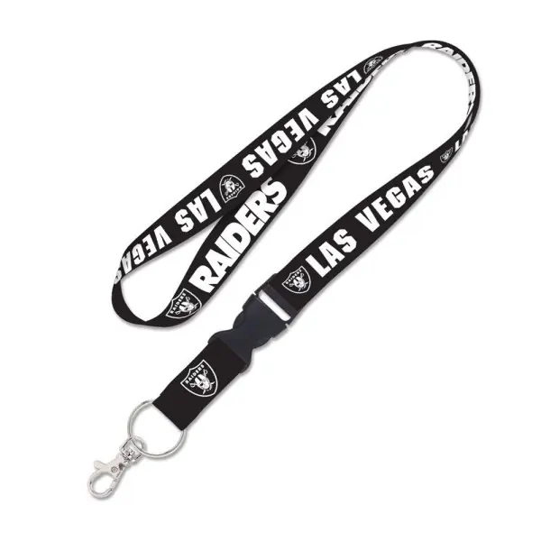 Las Vegas Raiders Blackout Lanyard med löstagbart spänne 1"