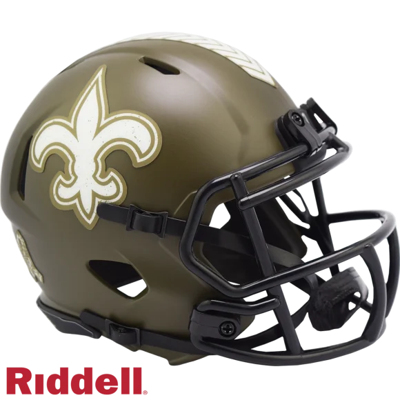 Mini casco Riddell Salute To Service Speed de los New Orleans Saints