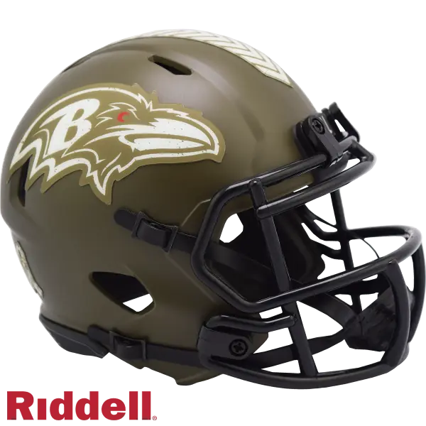 Casco Miniatura de Velocidad Salute To Service de los Baltimore Ravens Riddell