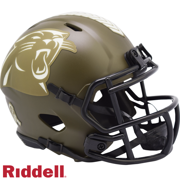 Mini casco Riddell Salute To Service Speed de los Carolina Panthers