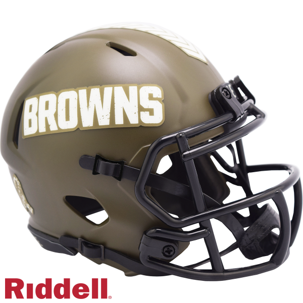 Mini casco Speed de Salute To Service de los Cleveland Browns de Riddell