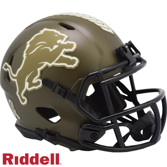 Detroit Lions Riddell Salute To Service Geschwindigkeit Mini-Helm