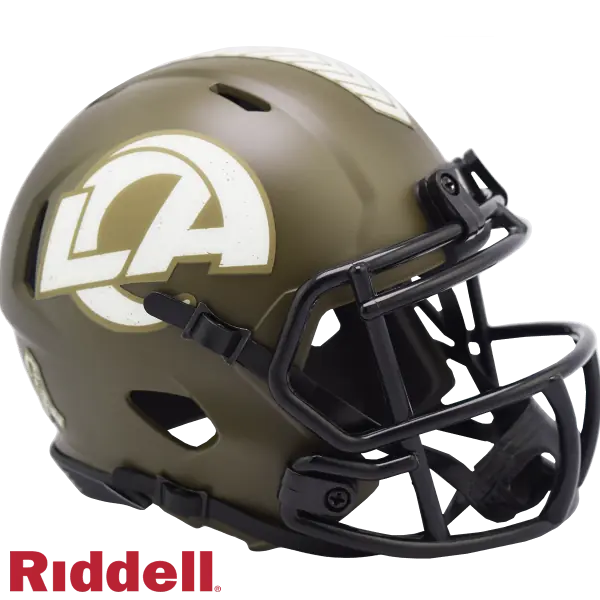 Casco Miniatura de Velocidad Riddell de los Rams de Los Ángeles Salute To Service
