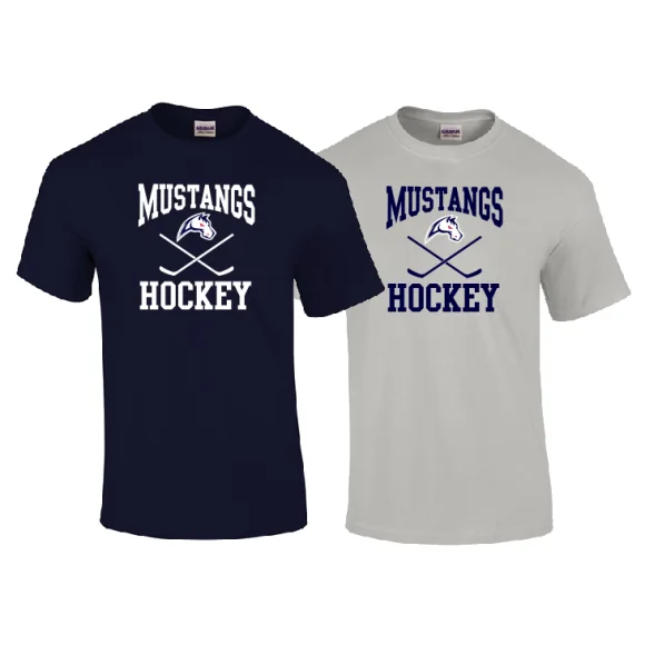 Invicta Mustangs Ice Hockey - Stick Logo T Shirt