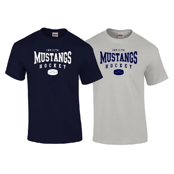 Invicta Mustangs Ice Hockey - Puck Logo T Shirt