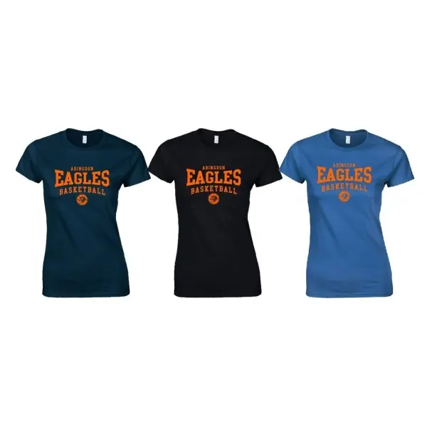 Abingdon Eagles - Women's Custom Ball Logo 2 T Shirt with Name on the back