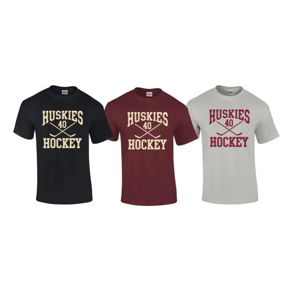 Shropshire Huskies Ice Hockey - Custom Hockey Stick Logo T Shirt