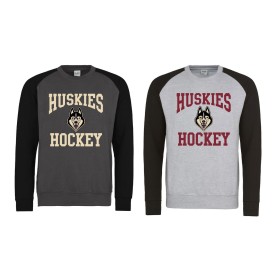 Shropshire Huskies Ice Hockey - Printed Huskie Logo Baseball Sweat Shirt