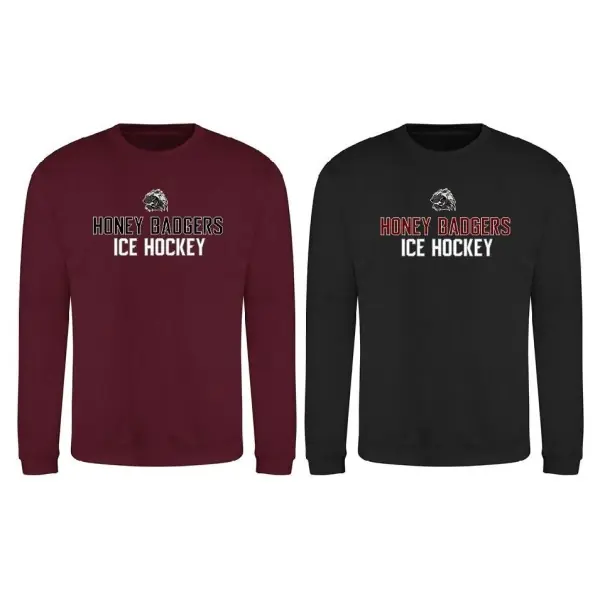 Honey Badgers Ice Hockey - Text Sweatshirt