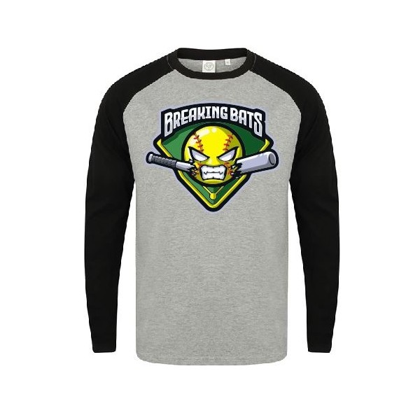Breaking Bats - Large Logo Baseball Longsleeve T-Shirt
