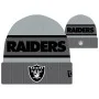 Las Vegas Raiders New Era NFL 2023 On Field Beanie Front and Back
