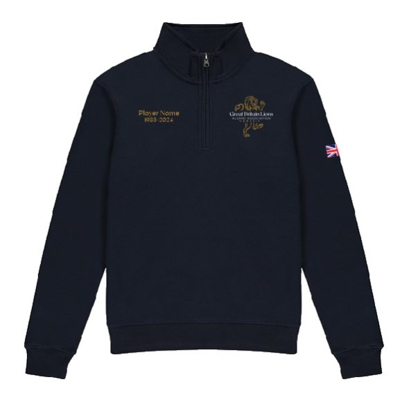 Great Britain Lions Alumni - Embroidered 1/4 Zip Sweatshirt