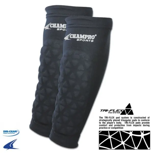 Champro Tri Flex Manicotti imbottiti per avambraccio nero