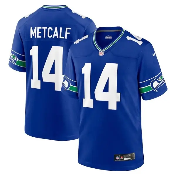 Seattle Seahawks Nike Alternate Game Jersey - DK Metcalf for- og bagside