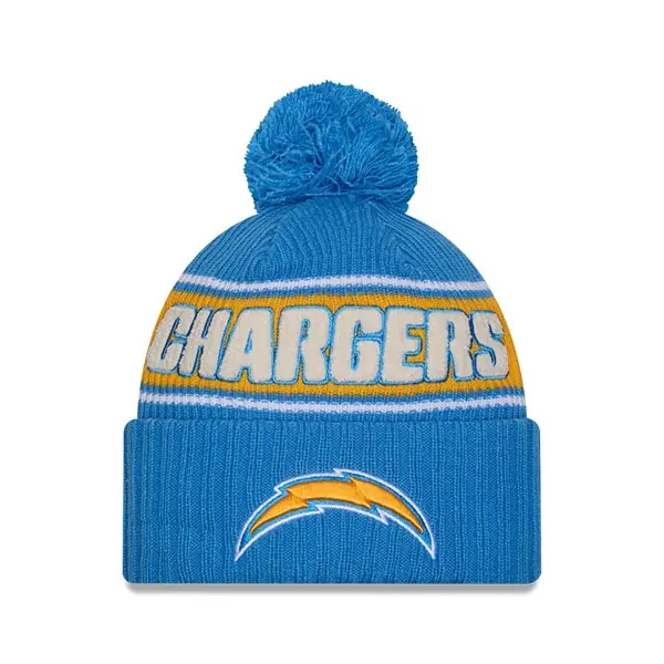 Los Angeles Chargers New Era 2024 Sideline Sport Strickmütze Vorderseite