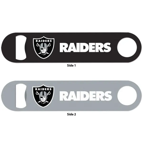 Abridor de Botellas de Metal de los Las Vegas Raiders Frente y Dorso