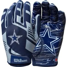 Guantes de receptor adultos ajustables Wilson NFL Dallas Cowboys