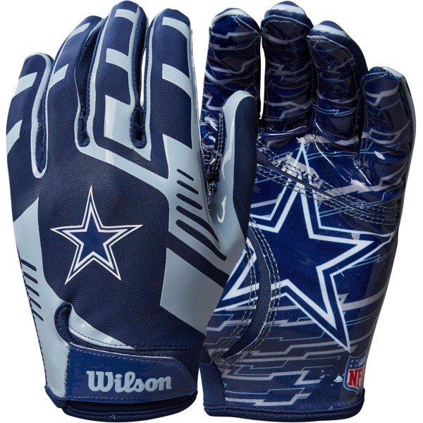 Guantes de receptor adulto Dallas Cowboys Wilson NFL Stretch Fit