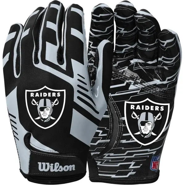 Guantes de receptor para adultos Wilson NFL Stretch Fit de Las Vegas Raiders