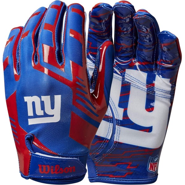 Guanti da ricevitore per adulti New York Giants Wilson NFL Stretch Fit