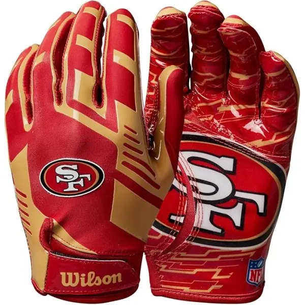 Guanti da ricevitore per adulti San Francisco 49ers Wilson NFL Stretch Fit